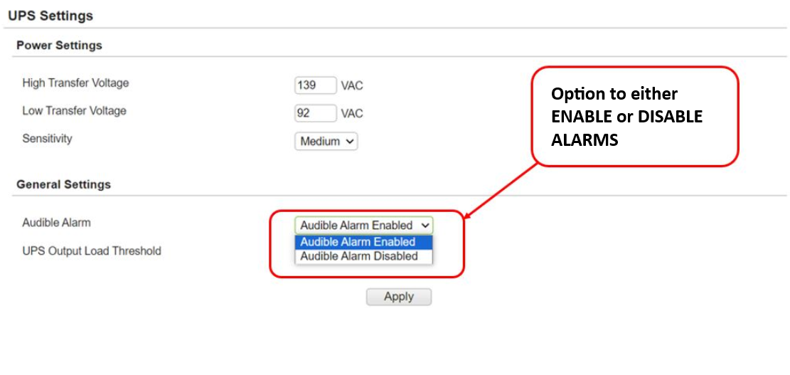 Location in PowerChute where you can mute a UPS