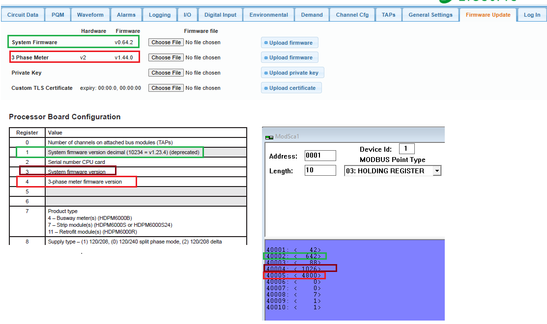 Firmware Version via Modbus