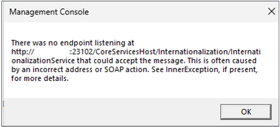 No endpoint listening error