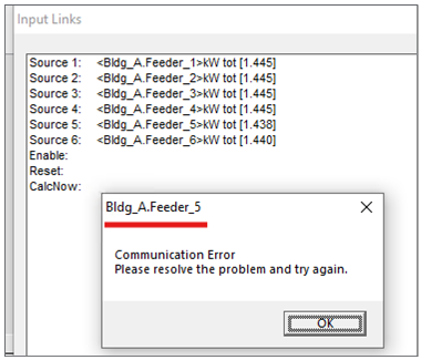 Example communication error
