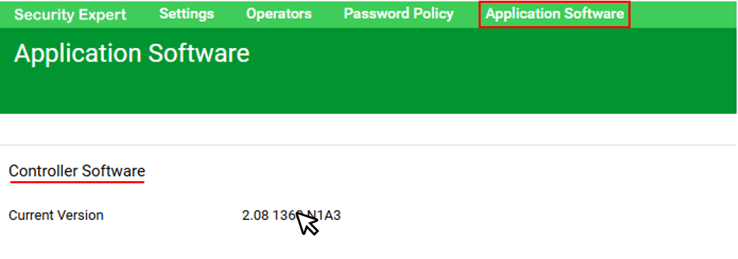 Application Software > Controller Software > Current Version
