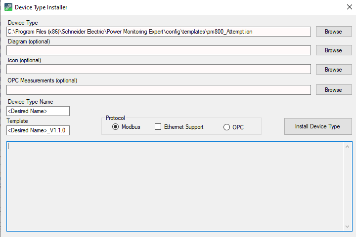 Device Type Installer Screen
