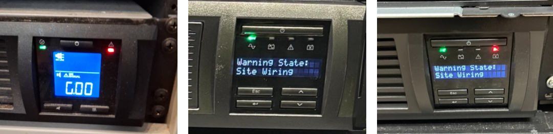 These are a sample indication of the "Site Wiring Fault" visible on the display ((From Left to Right - SMC, SMX, and SMT Models)